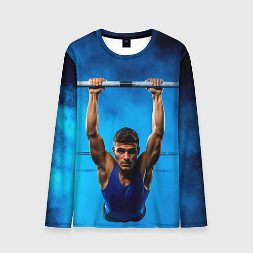 Мужской лонгслив Турникмен синий дым / 3D-принт – фото 1