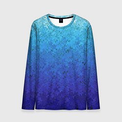 Лонгслив мужской Сине-голубой градиент текстура, цвет: 3D-принт