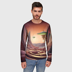 Лонгслив мужской Фантастический инопланетный город, цвет: 3D-принт — фото 2