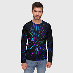 Лонгслив мужской Neon rods, цвет: 3D-принт — фото 2