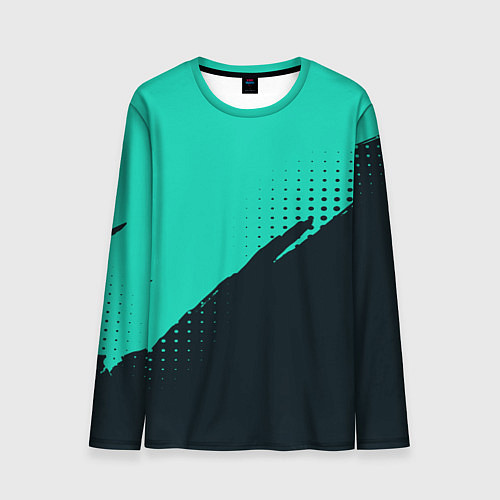 Мужской лонгслив Color black light blue / 3D-принт – фото 1