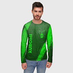 Лонгслив мужской Kuromi - green gradient вертикально, цвет: 3D-принт — фото 2