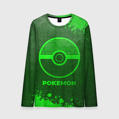 Мужской лонгслив Pokemon - green gradient / 3D-принт – фото 1