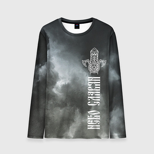 Мужской лонгслив Славянский Перун - небо славян / 3D-принт – фото 1