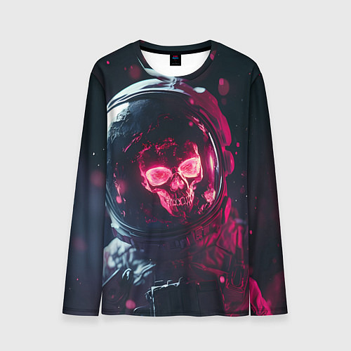 Мужской лонгслив Красный череп в скафандре космонавта / 3D-принт – фото 1