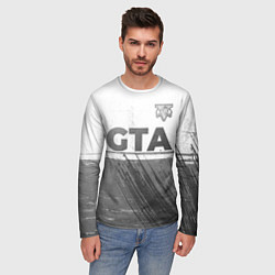 Лонгслив мужской GTA - white gradient посередине, цвет: 3D-принт — фото 2