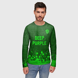Лонгслив мужской Deep Purple - green gradient посередине, цвет: 3D-принт — фото 2