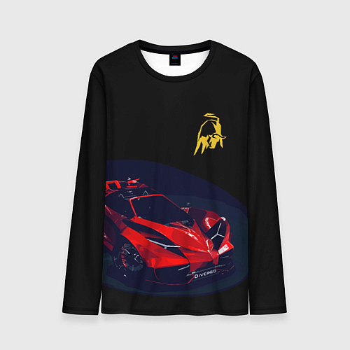 Мужской лонгслив Lamborghini Diverso - motorsport / 3D-принт – фото 1