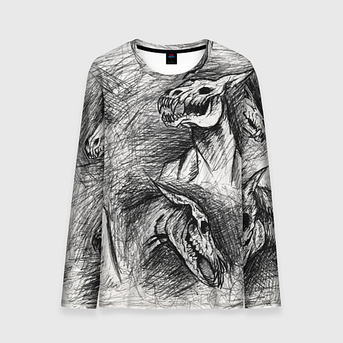 Мужской лонгслив Черепа лошадей / 3D-принт – фото 1