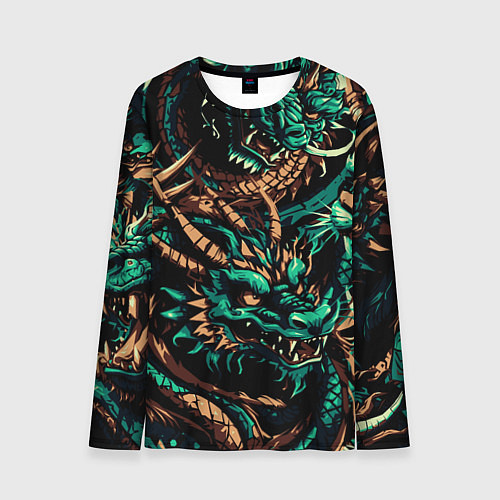 Мужской лонгслив Японские драконы ирезуми / 3D-принт – фото 1