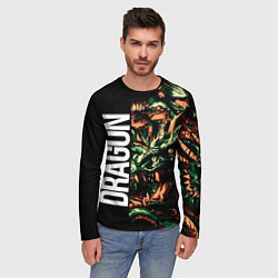 Лонгслив мужской Татуировка дракона ирезуми, цвет: 3D-принт — фото 2