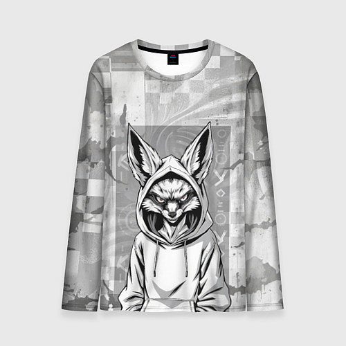 Мужской лонгслив Фенек в балахоне / 3D-принт – фото 1