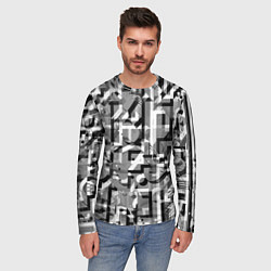 Лонгслив мужской Серый объёмный эффект, цвет: 3D-принт — фото 2