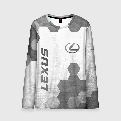 Мужской лонгслив Lexus - white gradient вертикально / 3D-принт – фото 1