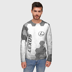 Лонгслив мужской Lexus - white gradient вертикально, цвет: 3D-принт — фото 2