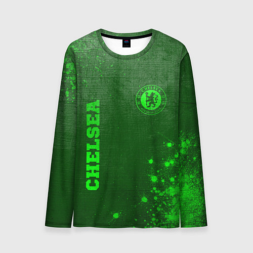 Мужской лонгслив Chelsea - green gradient вертикально / 3D-принт – фото 1