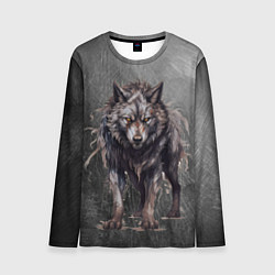 Лонгслив мужской The fierce wolf, цвет: 3D-принт