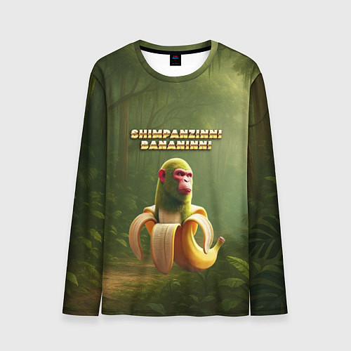 Мужской лонгслив Shimpanzinni Bananinni ии мем / 3D-принт – фото 1