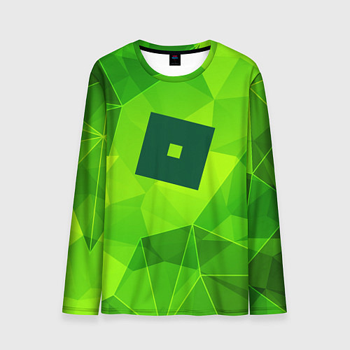 Мужской лонгслив Roblox green poly / 3D-принт – фото 1