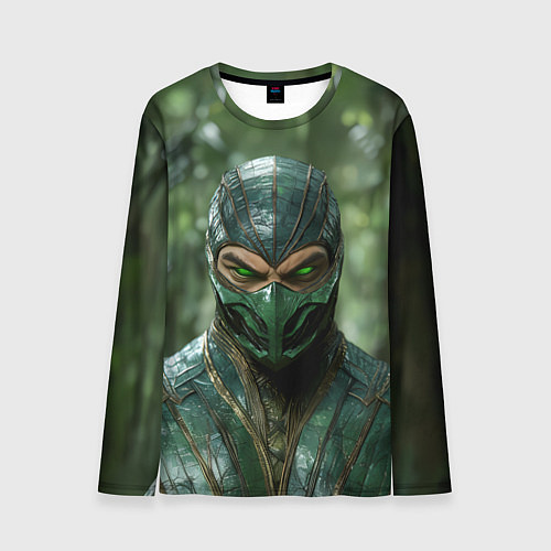 Мужской лонгслив Рептилия с зелеными глазами / 3D-принт – фото 1