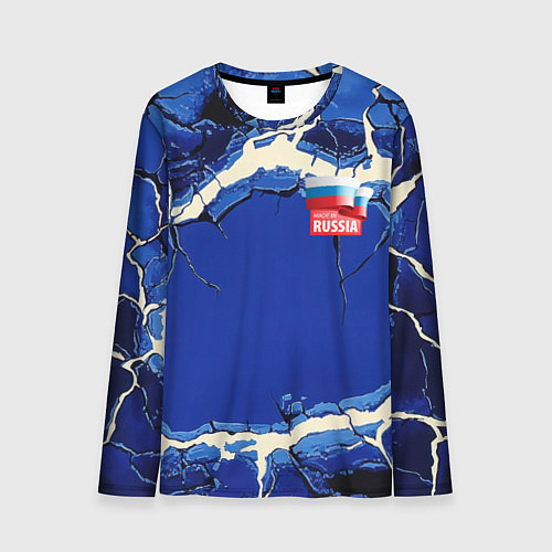 Мужской лонгслив Russia blue abstract / 3D-принт – фото 1