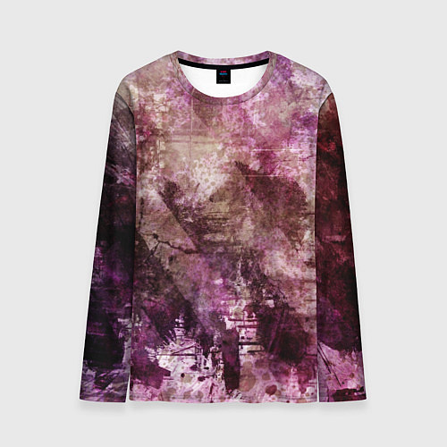 Мужской лонгслив Абстракция - dark trash atom with violet / 3D-принт – фото 1