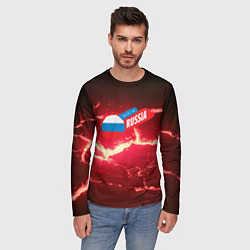 Лонгслив мужской Russia красные плиты, цвет: 3D-принт — фото 2