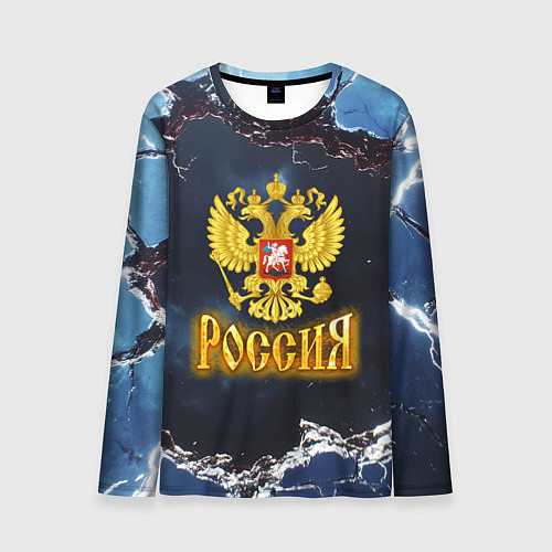 Мужской лонгслив Герб России в объемной стене / 3D-принт – фото 1