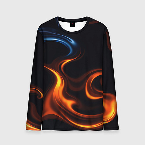 Мужской лонгслив The color is fire orange / 3D-принт – фото 1