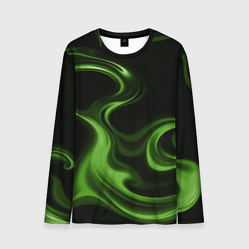 Мужской лонгслив Green black / 3D-принт – фото 1