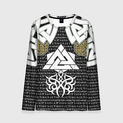 Лонгслив мужской Узор рун и символов, цвет: 3D-принт