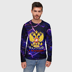 Лонгслив мужской Триколор - герб России, цвет: 3D-принт — фото 2