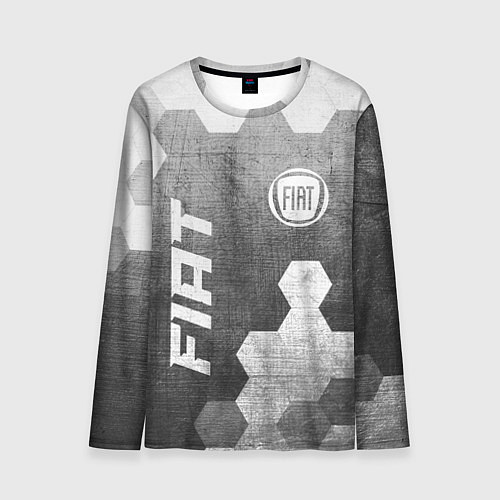 Мужской лонгслив Fiat - grey gradient вертикально / 3D-принт – фото 1