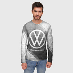 Лонгслив мужской Volkswagen - grey gradient, цвет: 3D-принт — фото 2