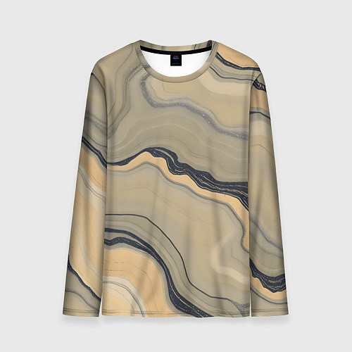 Мужской лонгслив Песочный мрамор / 3D-принт – фото 1