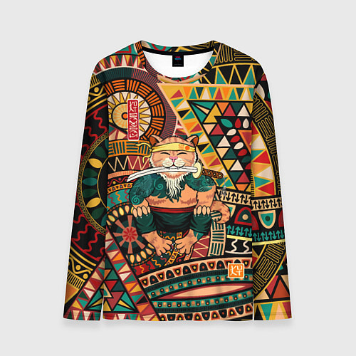 Мужской лонгслив Кот самурай - Айко / 3D-принт – фото 1