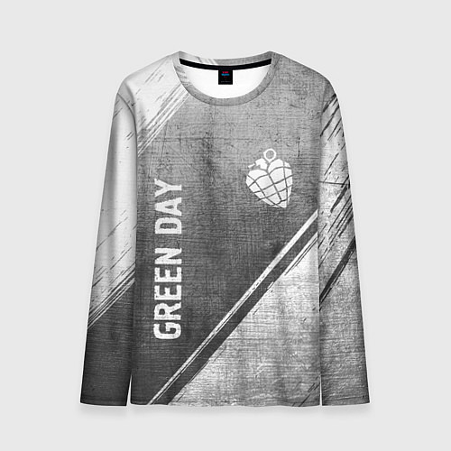 Мужской лонгслив Green Day - grey gradient вертикально / 3D-принт – фото 1