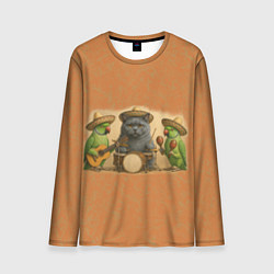 Лонгслив мужской Надежды маленький оркестрик в оранжевом, цвет: 3D-принт