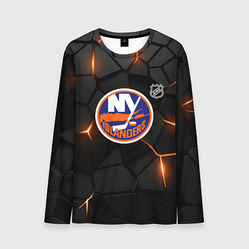 Мужской лонгслив Нью Йорк Айлендерс - НХЛ хоккей / 3D-принт – фото 1