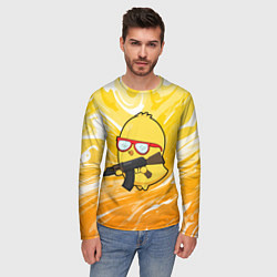Лонгслив мужской Курица и автомат, цвет: 3D-принт — фото 2