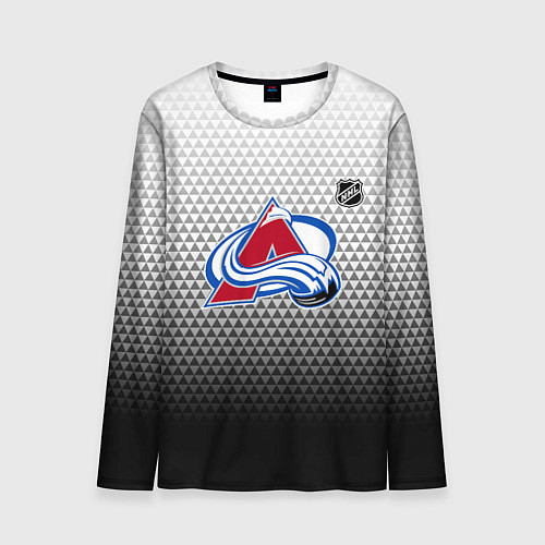 Мужской лонгслив Колорадо Эвеланш - черный градиент / 3D-принт – фото 1