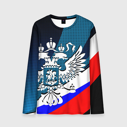 Мужской лонгслив Герб России и флаг государства / 3D-принт – фото 1