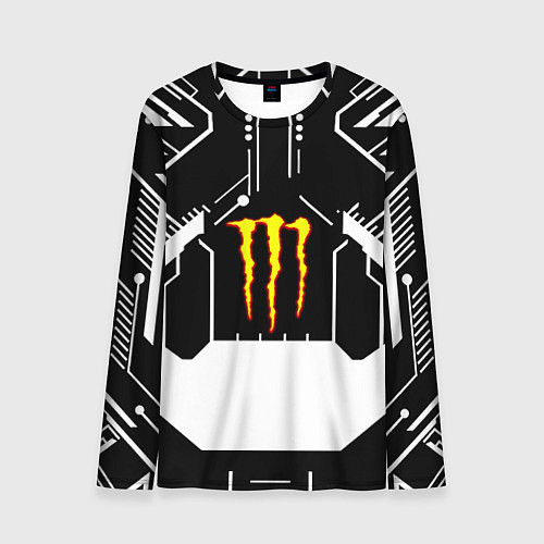 Мужской лонгслив Monster energy geometry / 3D-принт – фото 1