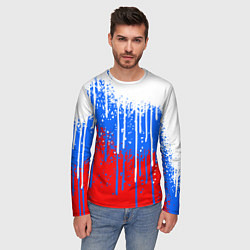 Лонгслив мужской Патриот - флаг, цвет: 3D-принт — фото 2