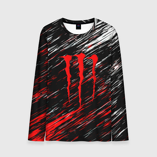 Мужской лонгслив Monster energy полосы красок / 3D-принт – фото 1