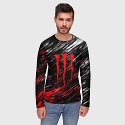 Лонгслив мужской Monster energy полосы красок, цвет: 3D-принт — фото 2