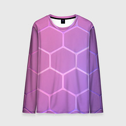 Мужской лонгслив Розовые неоновые соты