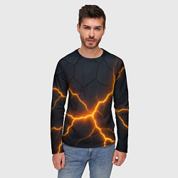Лонгслив мужской Молнии и черные плиты, цвет: 3D-принт — фото 2
