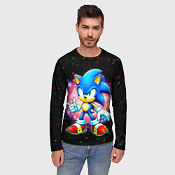 Лонгслив мужской Sonic in space, цвет: 3D-принт — фото 2