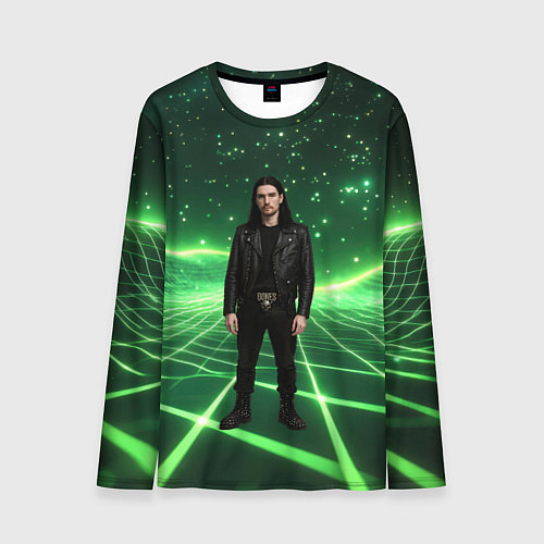 Мужской лонгслив Bones в зеленом полигоне / 3D-принт – фото 1